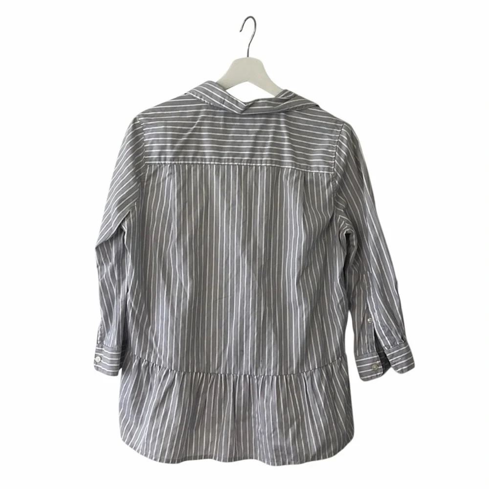 Trovata Birds of Paradis Striped Peplum Blouse Size Small - Picture 2 of 4